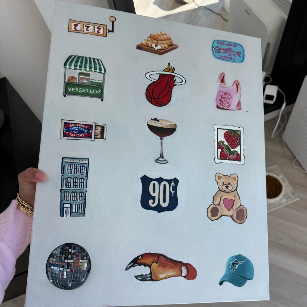Custom Miami Painted Wall Art Canvas